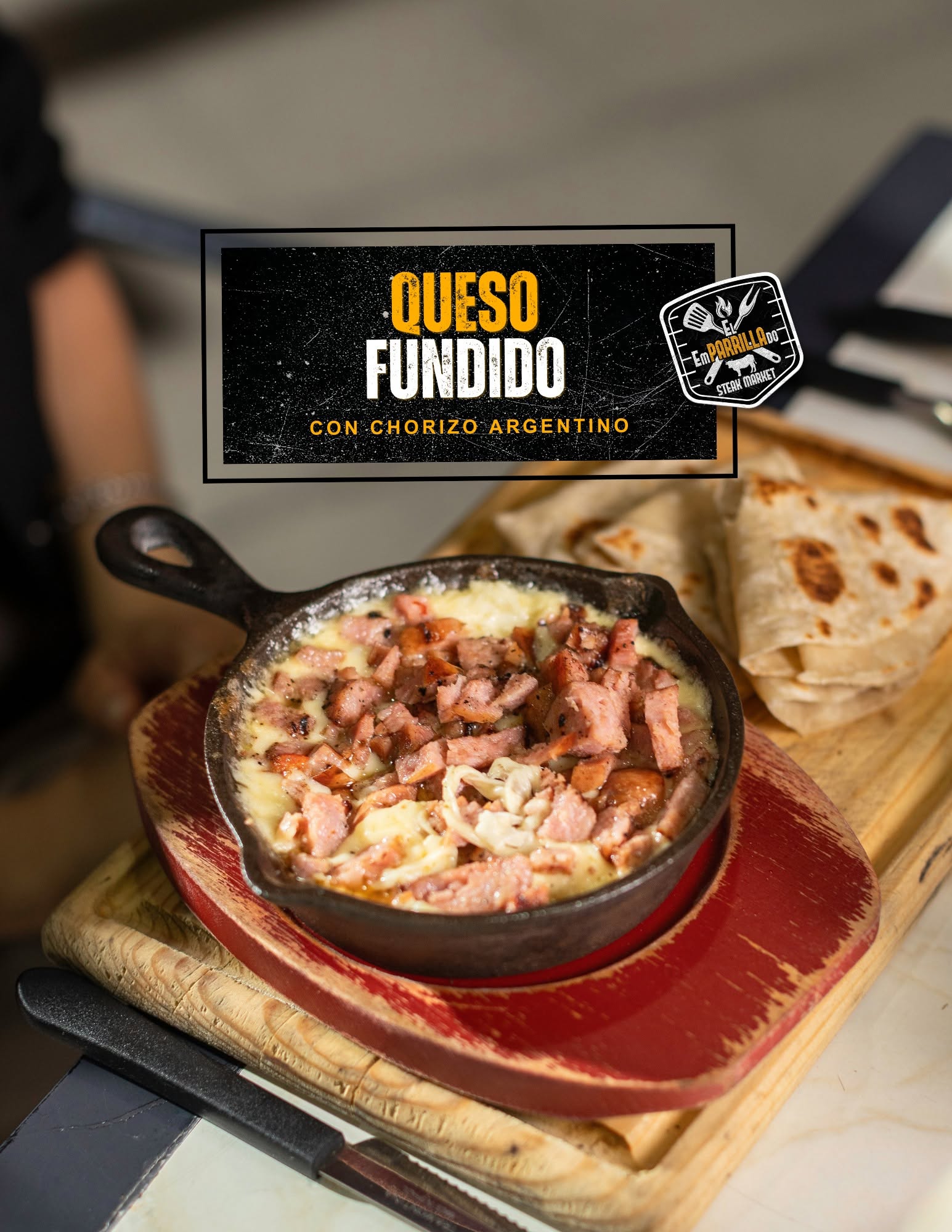 Asador en acción